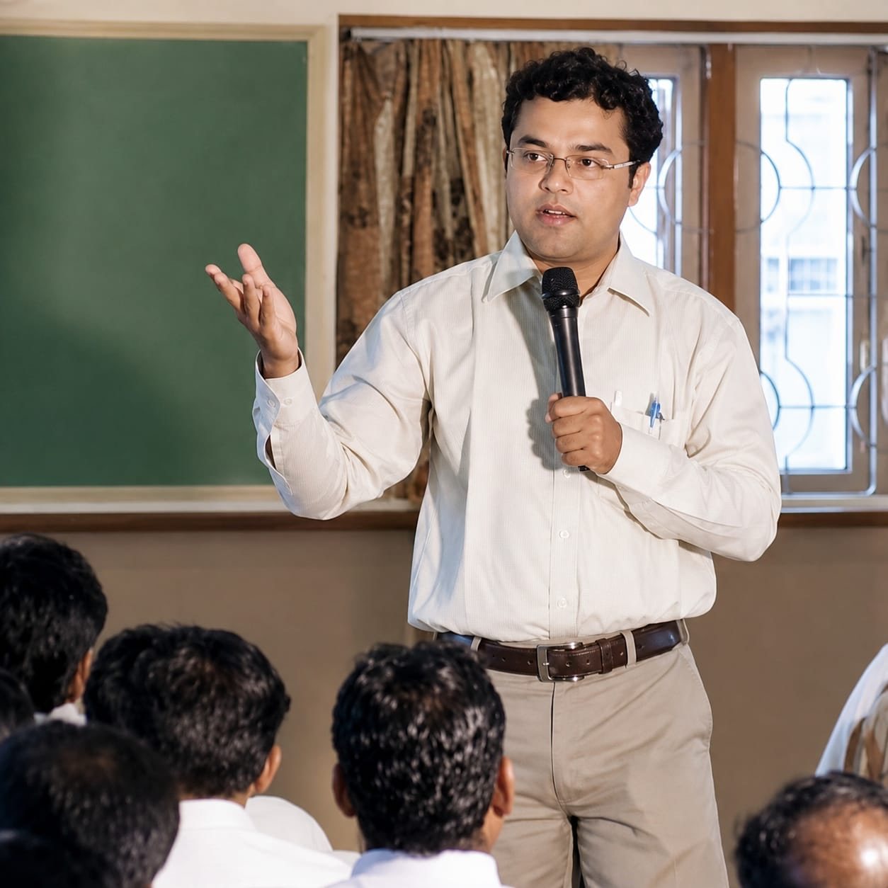 Rajiv Pande addressing a training session